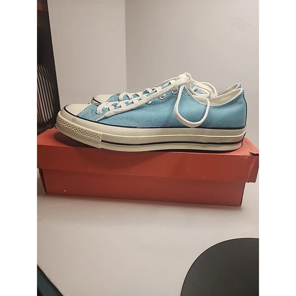 Converse Chuck‎ 70 OX Shoes Mens 10.5 Womens 12.5 Blue Low Top Sneakers